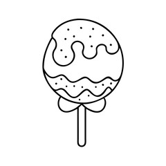 cake pop icon, cake pop line art - simple line art of cake pop, perfect for cake pop logos and icons