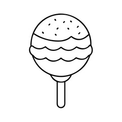 cake pop icon, cake pop line art - simple line art of cake pop, perfect for cake pop logos and icons