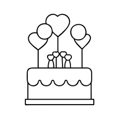 cake topper icon, cake topper line art - simple line art of cake topper, perfect for cake topper logos and icons