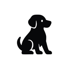 dog logo icon simple vector black color