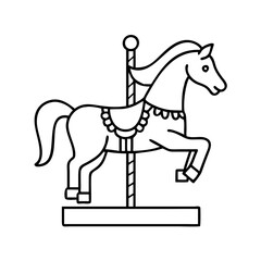 carousel horse icon, carousel horse line art - simple line art of carousel horse, perfect for carousel horse logos and icons