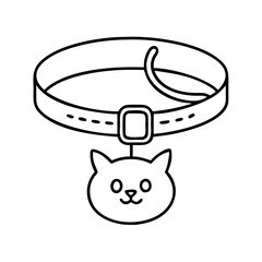 cat collar icon, cat collar line art - simple line art of cat collar, perfect for cat collar logos and icons
