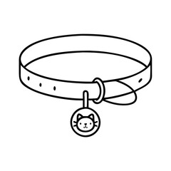 cat collar icon, cat collar line art - simple line art of cat collar, perfect for cat collar logos and icons