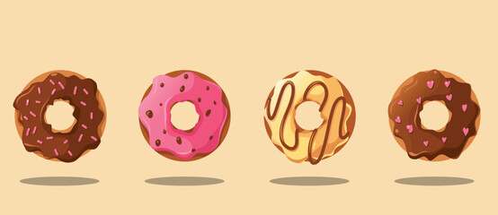 illustration of donuts with various flavors