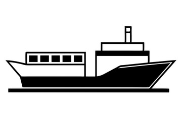 Obraz premium Freight Ship icon silhouette vector illustration