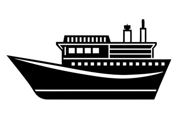 Obraz premium Freight Ship silhouette vector illustration