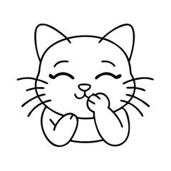 cat purring icon, cat purring line art - simple line art of cat purring, perfect for cat purring logos and icons