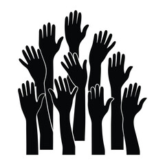 hands reaching for something vector