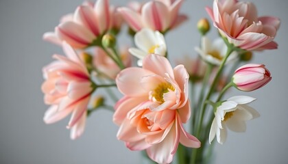 Naklejka premium vase filled with pink and white flowers