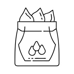 charcoal bag icon, charcoal bag line art - simple line art of charcoal bag, perfect for charcoal bag logos and icons