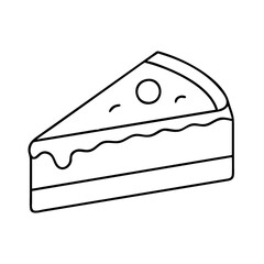 cheesecake slice icon, cheesecake slice line art - simple line art of cheesecake slice, perfect for cheesecake slice logos and icons