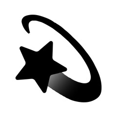 Cartoon style dizzy emoji icon shiny swirling star black vector