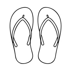 flip flops icon, flip flops line art - simple line art of flip flops, perfect for flip flops logos and icons