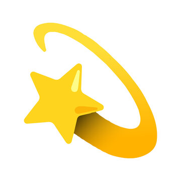 Cartoon style dizzy emoji icon shiny swirling star yellow vector