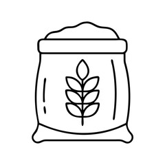 flour bag icon, flour bag line art - simple line art of flour bag, perfect for flour bag logos and icons