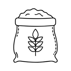 flour bag icon, flour bag line art - simple line art of flour bag, perfect for flour bag logos and icons