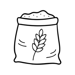flour bag icon, flour bag line art - simple line art of flour bag, perfect for flour bag logos and icons