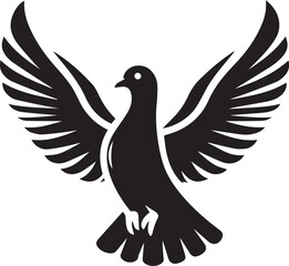 Beautiful Black Pigeon Vector Silhouette Art This Is An Editable And Printable Vector Eps File
