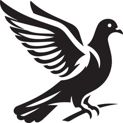Beautiful Black Pigeon Vector Silhouette Art This Is An Editable And Printable Vector Eps File
