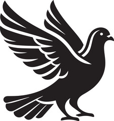 Beautiful Black Pigeon Vector Silhouette Art This Is An Editable And Printable Vector Eps File
