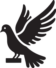 Beautiful Black Pigeon Vector Silhouette Art This Is An Editable And Printable Vector Eps File
