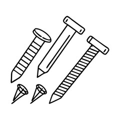 nails and bolts icon, nails and bolts line art - simple line art of nails and bolts, perfect for nails and bolts logos and icons