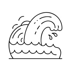 ocean wave splash icon, ocean wave splash line art - simple line art of ocean wave splash, perfect for ocean wave splash logos and icons