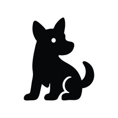 dog logo icon simple vector black color