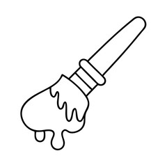 paintbrush dipped in paint icon, paintbrush dipped in paint line art - simple line art of paintbrush dipped in paint, perfect for paintbrush dipped in paint logos and icons
