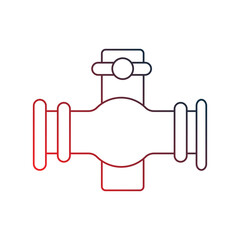 valve gradient outline icon with white background vector stock illustration