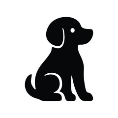 dog logo icon simple vector black color