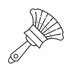 paintbrush with fan bristles icon, paintbrush with fan bristles line art - simple line art of paintbrush with fan bristles, perfect for paintbrush with fan bristles logos and icons