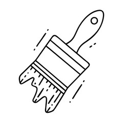 paintbrush with metallic paint icon, paintbrush with metallic paint line art - simple line art of paintbrush with metallic paint, perfect for paintbrush with metallic paint logos and icons