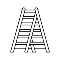painter s ladder icon, painter s ladder line art - simple line art of painter s ladder, perfect for painter s ladder logos and icons