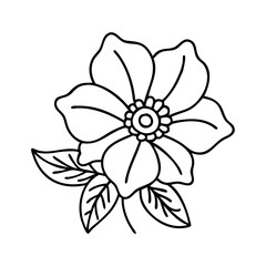 painted flower icon, painted flower line art - simple line art of painted flower, perfect for painted flower logos and icons