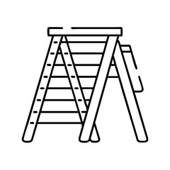 painter s ladder icon, painter s ladder line art - simple line art of painter s ladder, perfect for painter s ladder logos and icons