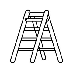 painter s ladder icon, painter s ladder line art - simple line art of painter s ladder, perfect for painter s ladder logos and icons