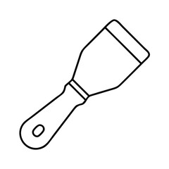 paint scraper icon, paint scraper line art - simple line art of paint scraper, perfect for paint scraper logos and icons