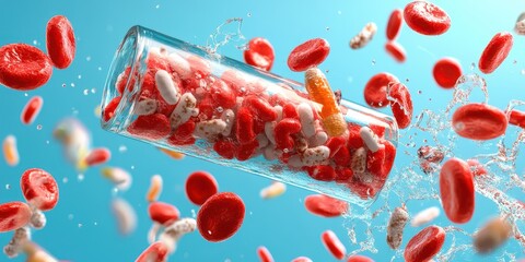 Fototapeta premium Blood cells banner