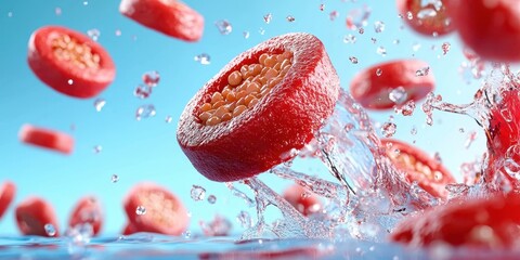 Fototapeta premium Blood cells banner