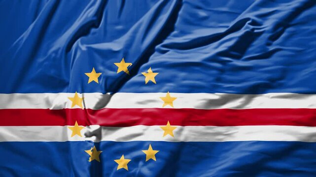 cape verde waving flag &ndash; realistic cloth animation