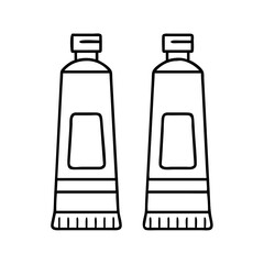 paint tubes icon, paint tubes line art - simple line art of paint tubes, perfect for paint tubes logos and icons