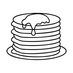 pancake stack icon, pancake stack line art - simple line art of pancake stack, perfect for pancake stack logos and icons