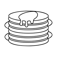 pancake stack icon, pancake stack line art - simple line art of pancake stack, perfect for pancake stack logos and icons