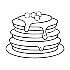 pancake stack icon, pancake stack line art - simple line art of pancake stack, perfect for pancake stack logos and icons
