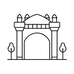 park entrance arch icon, park entrance arch line art - simple line art of park entrance arch, perfect for park entrance arch logos and icons