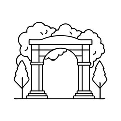 park entrance arch icon, park entrance arch line art - simple line art of park entrance arch, perfect for park entrance arch logos and icons