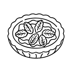 pecan pie icon, pecan pie line art - simple line art of pecan pie, perfect for pecan pie logos and icons