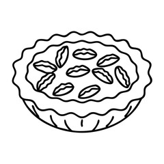 pecan pie icon, pecan pie line art - simple line art of pecan pie, perfect for pecan pie logos and icons