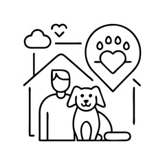 pet adoption icon, pet adoption line art - simple line art of pet adoption, perfect for pet adoption logos and icons